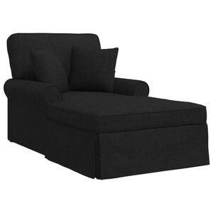 vidaXL Fotel Loungba Szokny&aacute;val 3 db Fekete sz&ouml;vet 91 x 157 x 91 cm