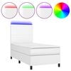 vidaXL feh&eacute;r műbőr rug&oacute;s &aacute;gy matraccal &eacute;s LED-del 100x200 cm