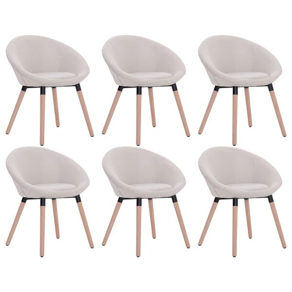 vidaXL 6 db kr&eacute;msz&iacute;nű sz&ouml;vet &eacute;tkezősz&eacute;k