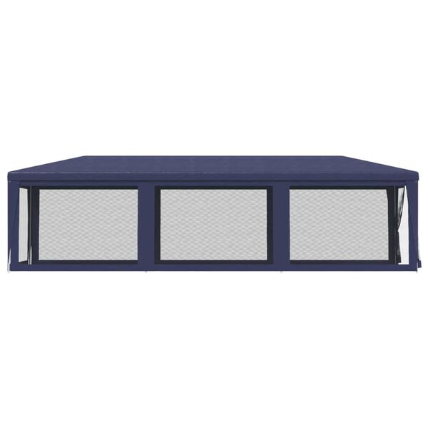 vidaXL kék HDPE rendezvénysátor 8 hálós oldalfallal 3x9 m