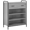 vidaXL Cipőszekr&eacute;ny 76 x 36,5 x 93 cm Szerelt Fa Sz&uuml;rke Sonoma