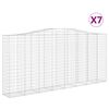 vidaXL 7 db &iacute;ves horganyzott vas gabion kos&aacute;r 400x50x180/200 cm