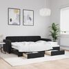 vidaXL fekete kihúzható bársony heverő fiókkal 80 x 200 cm