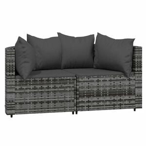 vidaXL 2 db sz&uuml;rke polyrattan kerti sarokkanap&eacute; p&aacute;rn&aacute;val