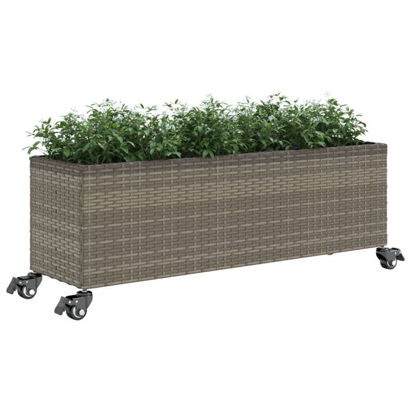 vidaXL sz&uuml;rke polyrattan n&ouml;v&eacute;nytart&oacute; ker&eacute;kkel/3 cser&eacute;ppel 107x32x38 cm