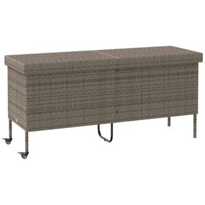 vidaXL sz&uuml;rke polyrattan kerti t&aacute;rol&oacute;l&aacute;da kerekekkel 160x55x75 cm