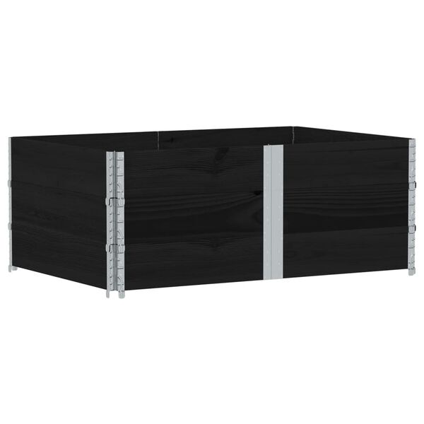 vidaXL fekete t&ouml;m&ouml;r fenyőfa kerti n&ouml;v&eacute;nytart&oacute; 150 x 100 cm