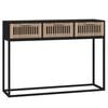 vidaXL fekete szerelt fa &eacute;s vas t&aacute;lal&oacute;asztal 105x30x75 cm