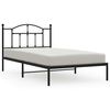 vidaXL fekete f&eacute;m &aacute;gykeret fejt&aacute;ml&aacute;val 100 x 200 cm