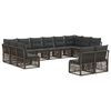vidaXL Kerti Kanap&eacute; Szett 12 pcs Sz&uuml;rke polirattan