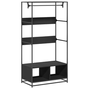 vidaXL fekete szerelt fa ruh&aacute;sszekr&eacute;ny 90 x 50 x 180 cm