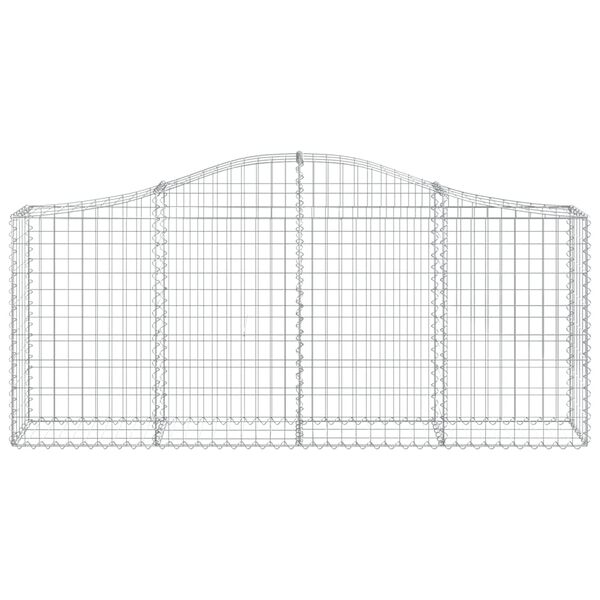 vidaXL 2 db íves horganyzott vas gabion kosár 200x30x80/100 cm