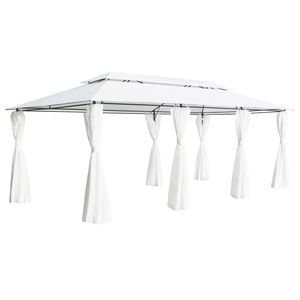 vidaXL feh&eacute;r pavilon f&uuml;gg&ouml;ny&ouml;kkel 600 x 298 x 270 cm 180 g/m&sup2;