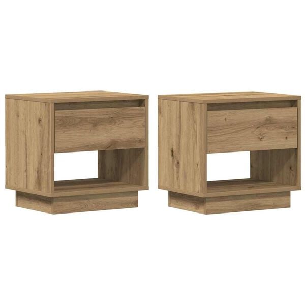 vidaXL Éjjeliszekrény 2 pcs Artisan tölgy 45 x 34 x 44 cm Faanyag