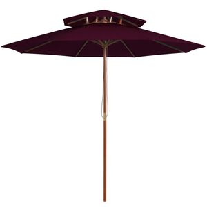 vidaXL bord&oacute;v&ouml;r&ouml;s k&eacute;tszintes napernyő far&uacute;ddal 270 cm