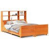 vidaXL viaszbarna t&ouml;m&ouml;r fa k&ouml;nyvespolcos &aacute;gy matrac n&eacute;lk&uuml;l 150 x 200cm