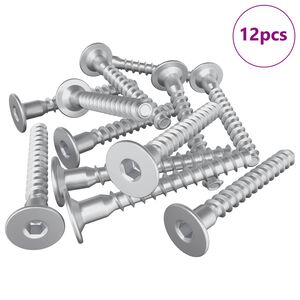 vidaXL Confirmat csavarok 12 pcs Ez&uuml;st &Oslash;5 x 40 mm F&eacute;m