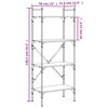 vidaXL 4 szintes szürke sonoma színű fa könyvespolc 56x31,5x138,5 cm