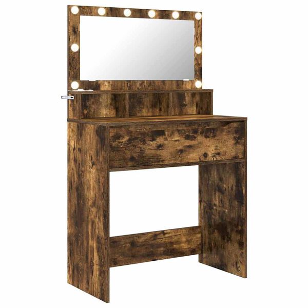 vidaXL H&aacute;l&oacute;szobai &Ouml;lt&ouml;zk&ouml;dő Asztalok F&uuml;st&ouml;lt t&ouml;lgy 80 x 39,6 x 135 cm