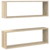 vidaXL 2 db sonoma t&ouml;lgy sz&iacute;nű szerelt fa fali polc 80 x 15 x 26,5 cm