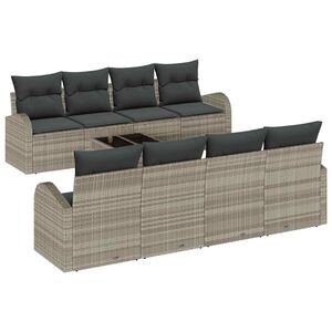 vidaXL Kerti Kanap&eacute; Szett Vil&aacute;gossz&uuml;rke 55 x 55 x 37 cm polirattan
