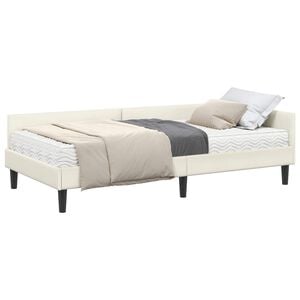 vidaXL Sarok &Aacute;gykeret Matraccal 2 db Kr&eacute;m 80 x 200 cm B&aacute;rsony