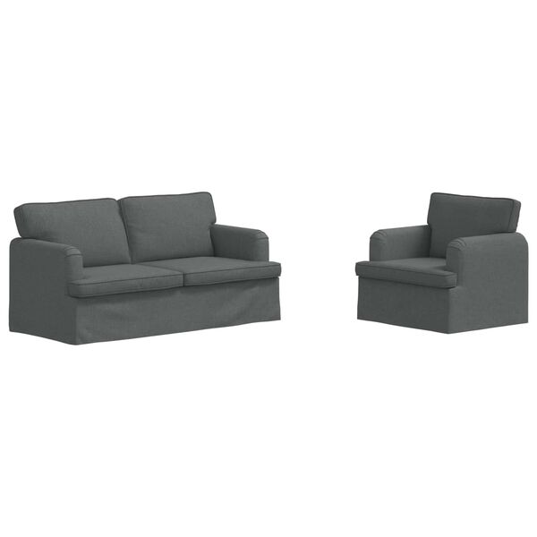 vidaXL Kanap&eacute; Szett 2 pcs S&ouml;t&eacute;tsz&uuml;rke 162 x 80 x 85 cm sz&ouml;vet
