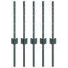 vidaXL Be&aacute;gyazott ker&iacute;t&eacute;soszlop 5 db Z&ouml;ld 80 cm Porsz&oacute;rt ac&eacute;l