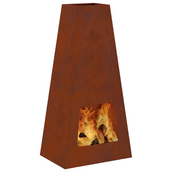 vidaXL Tűzrak&oacute; Barna 50 x 35 x 100 cm Időj&aacute;r&aacute;s&aacute;ll&oacute; ac&eacute;l