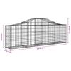 vidaXL 13 db íves horganyzott vas gabion kosár 200x30x60/80 cm