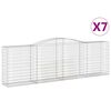 vidaXL 7 db &iacute;ves horganyzott vas gabion kos&aacute;r 400x50x120/140 cm