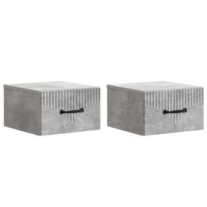 vidaXL Fali &eacute;jjeli szekr&eacute;ny 2 db Betonsz&uuml;rke 34,5 x 33 x 20 cm