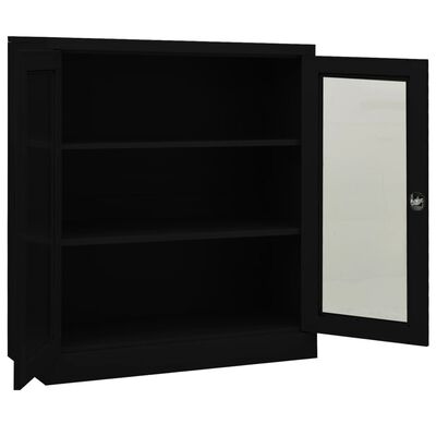 vidaXL fekete acél irodai szekrény 90 x 40 x 105 cm