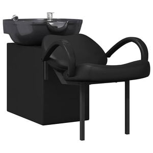 vidaXL Sampon Sz&eacute;k Fekete 136 x 60 x 92 cm PVC