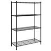 vidaXL 4 szintes fekete t&aacute;rol&oacute;polc 90 x 35 x 137 cm 200 kg