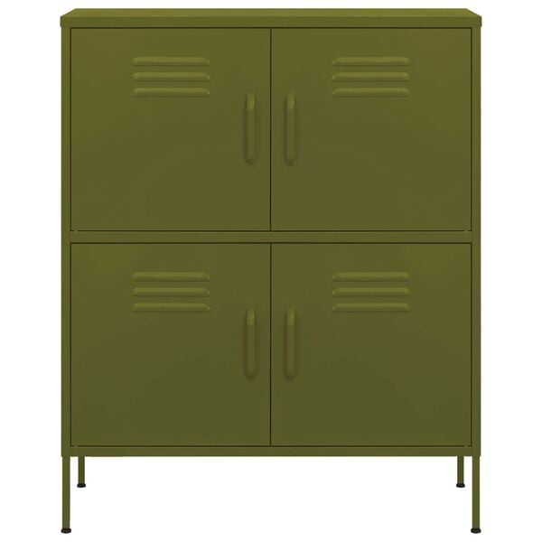 vidaXL olívazöld acél tárolószekrény 80 x 35 x 101,5 cm