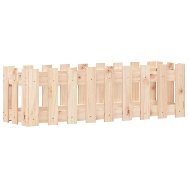 vidaXL tömör fenyőfa kerti magaságyás kerítéssel 100 x 30 x 30 cm