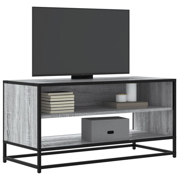 vidaXL sz&uuml;rke sonoma sz&iacute;nű szerelt fa &eacute;s f&eacute;m TV-szekr&eacute;ny 91x40x46 cm