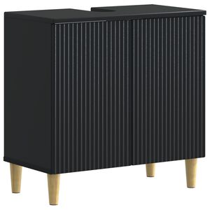 vidaXL F&uuml;rdőszobai mosd&oacute;szekr&eacute;ny ARNHEM Fekete 59,5 x 31,5 x 59 cm