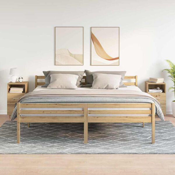 vidaXL 2 db k&eacute;zműves t&ouml;lgy sz&iacute;nű &eacute;jjeliszekr&eacute;ny 2 fi&oacute;kkal 36x36x68 cm