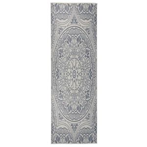 vidaXL k&eacute;k mint&aacute;s lapos sz&ouml;v&eacute;sű k&uuml;lt&eacute;ri szőnyeg 80 x 250 cm
