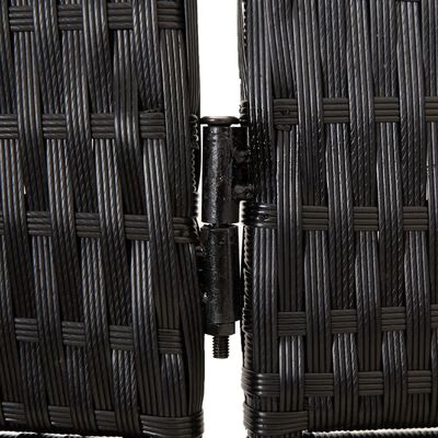 vidaXL fekete 4 paneles polyrattan térelválasztó
