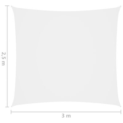 vidaXL fehér téglalap alakú oxford-szövet napvitorla 2,5 x 3 m