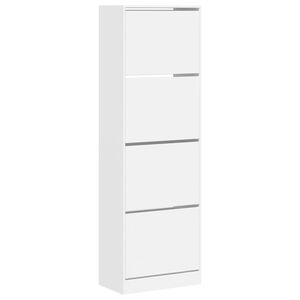 vidaXL feh&eacute;r cipőszekr&eacute;ny 4 kihajthat&oacute; fi&oacute;kkal 60 x 34 x 187,5 cm