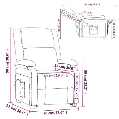 vidaXL fekete szövet felállást segítő fotel