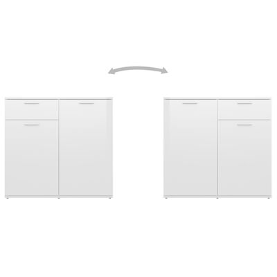 vidaXL magasfényű fehér forgácslap tálalószekrény 160 x 36 x 75 cm