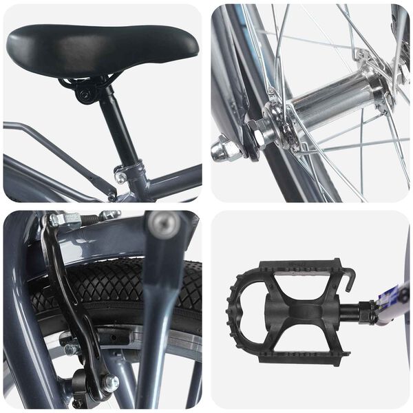 vidaXL Gyerek Bicikli 20 H&uuml;velyk 6-11 &eacute;ves korig aj&aacute;nlott S&ouml;t&eacute;tsz&uuml;rke