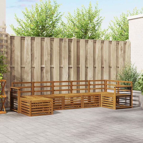 vidaXL &Uuml;lőgarnit&uacute;r&aacute;k 7 pcs Term&eacute;szetes T&ouml;m&ouml;r Ak&aacute;cfa