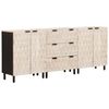vidaXL Sz&eacute;f 3 pcs Feh&eacute;r mosott fel&uuml;let 180 x 33 x 75 cm T&ouml;m&ouml;r Mang&oacute;f&aacute;t