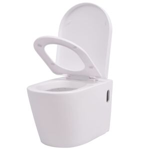 vidaXL Falra szerelhető feh&eacute;r ker&aacute;mia WC
